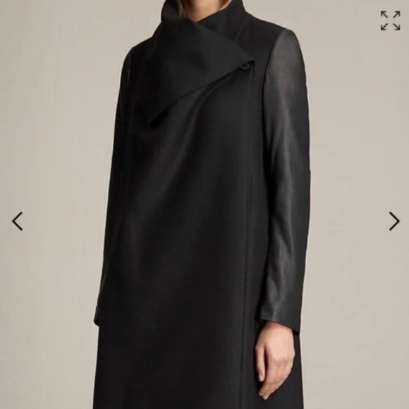 AllSaints Hyde Monument CoatKendall Jenner Worn StyleVegan Leather Sleeves